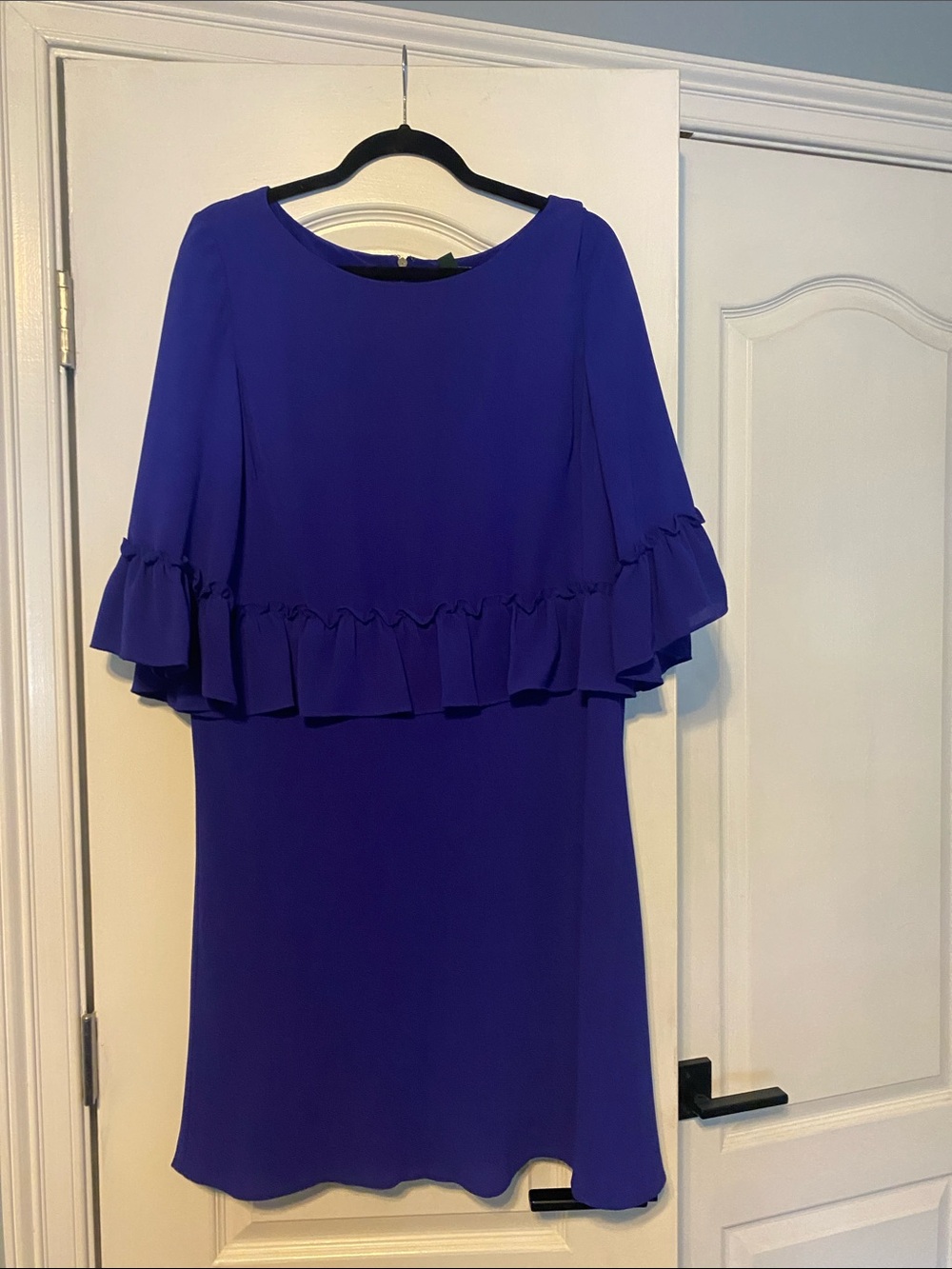 Ruffle Cape Mini Dress in Royal Blue - Women